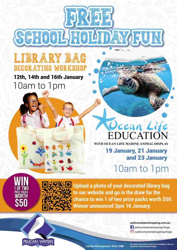 Free Summer School Holiday Fun at Pelican Waters Shopping Centre