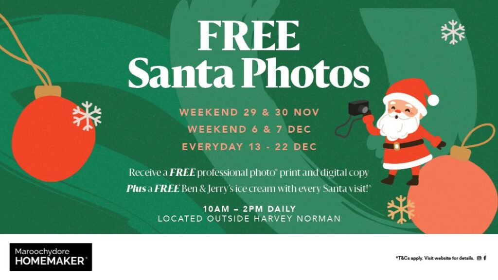 Photos with Santa at Maroochydore Homemaker!