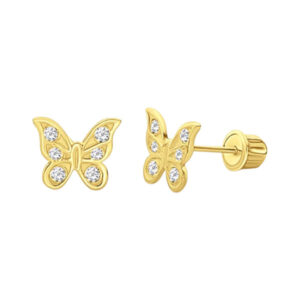 Baby-jewels-kids-jewellery_earrings | Kids in Brisbane, Gold Coast, Sunshine Coast | Kotc Gold Screwback Butterfly Earrings - Kids Jewellery