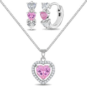 Baby-jewels-kids-jewellery_halo | Kids in Brisbane, Gold Coast, Sunshine Coast | Kotc Kids Jewellery Set of Pink Heart and Earrings