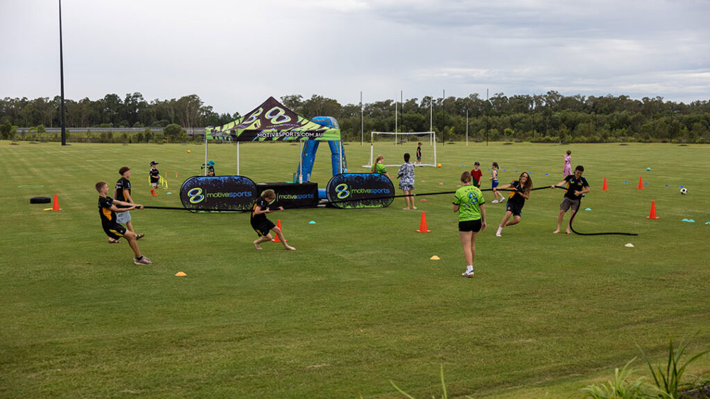 Kids Playing Sport at the New Sports Facilities Opening in Baringa, Aura, Sunshine Coast