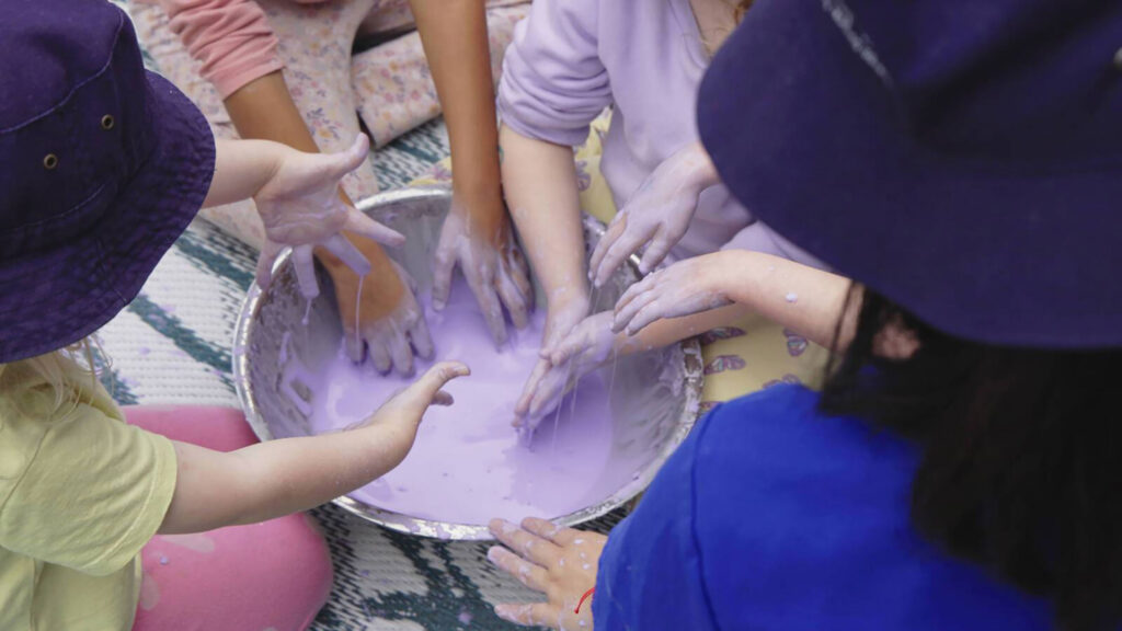 Children Playing with Slime at Sanctuary Early Learning Maudsland