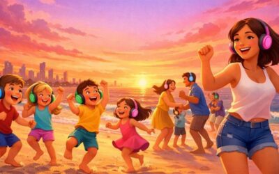 Family Sunset Silent Disco