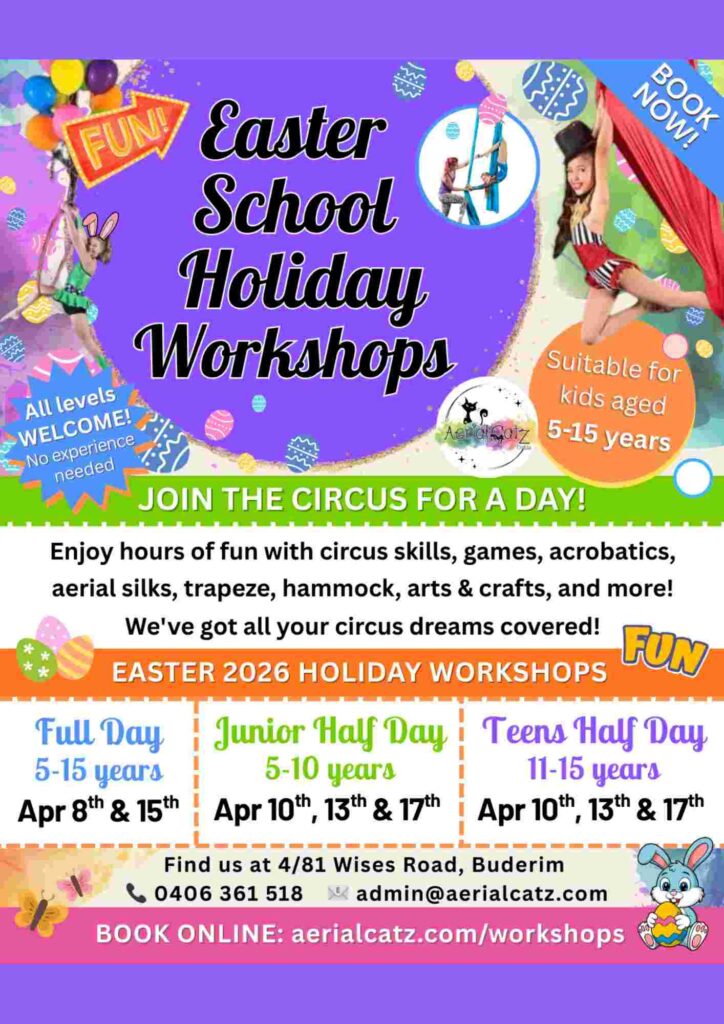 Aerialcatz Easter School Holiday Workshops