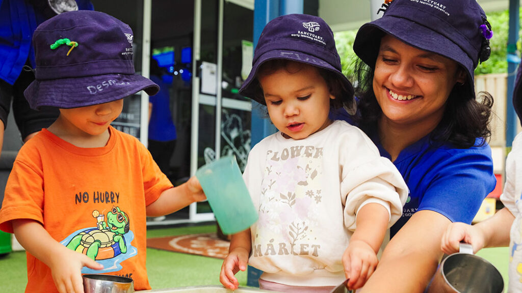 Early Learning Educator Plays with Kids
