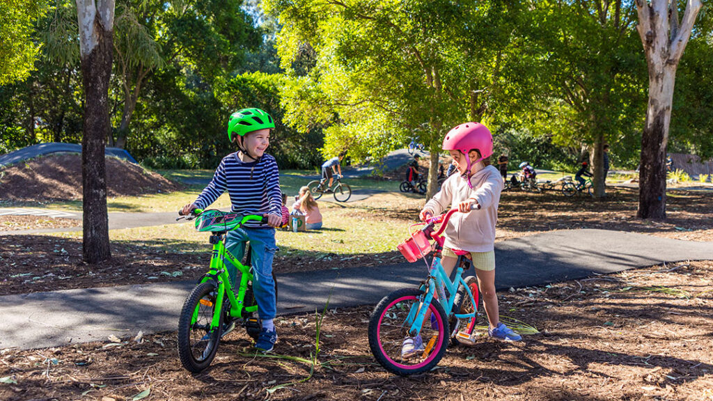 Kids Riding Bikes in Glindemann Park, Brisbane