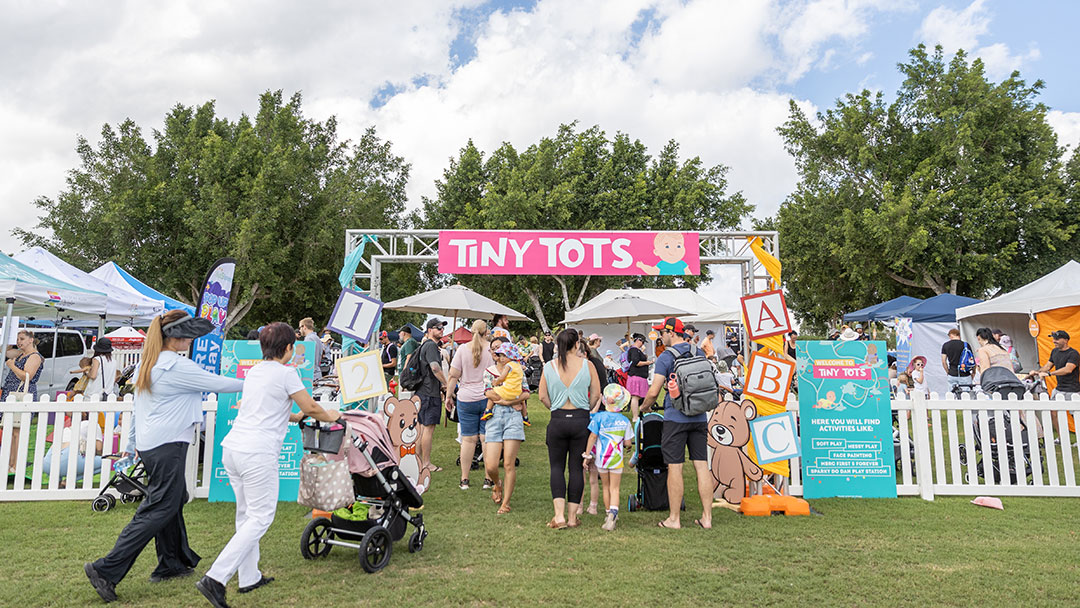 Moreton-kids-festival-tiny-tots-zone-crowd1080x608 | Kids in Brisbane, Gold Coast, Sunshine Coast | Kotc the Tiny Tots Area at Moreton Kids Festival