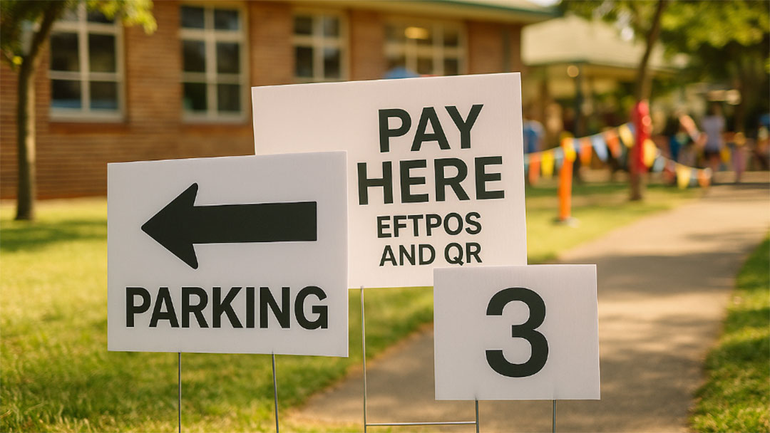 School-printing1 | Kids in Brisbane, Gold Coast, Sunshine Coast | Kotc Collection of Corflute Signs for a School Fete
