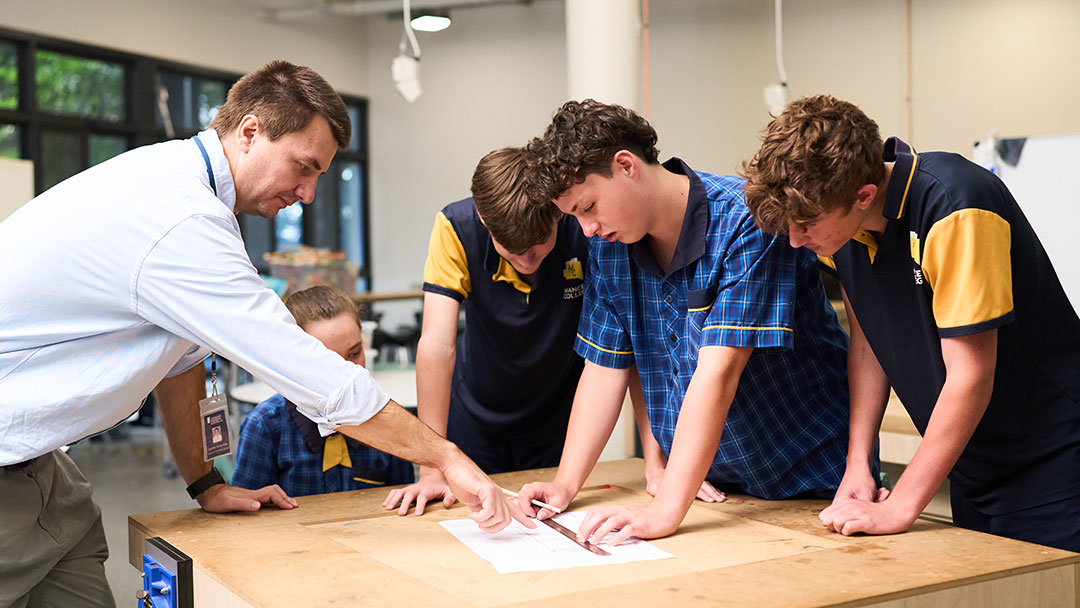 Students at Mancel College Learning a Trader in Their Workshop