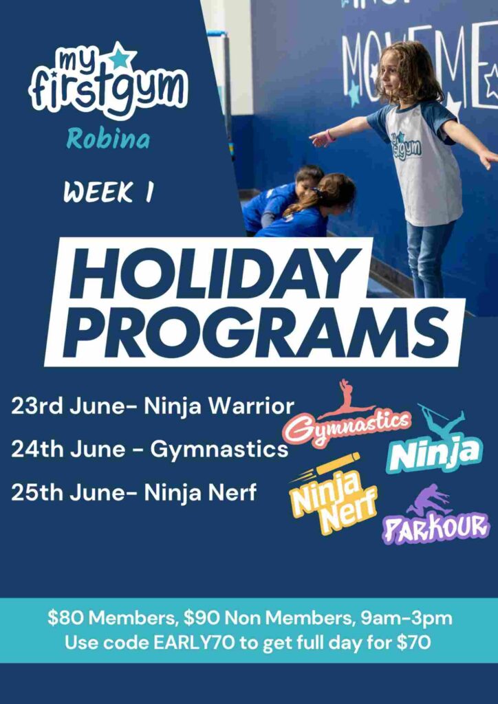 Myfirstgym Robina Winter School Holiday Program