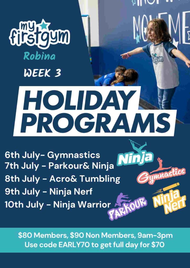 Myfirstgym Robina Winter School Holiday Program