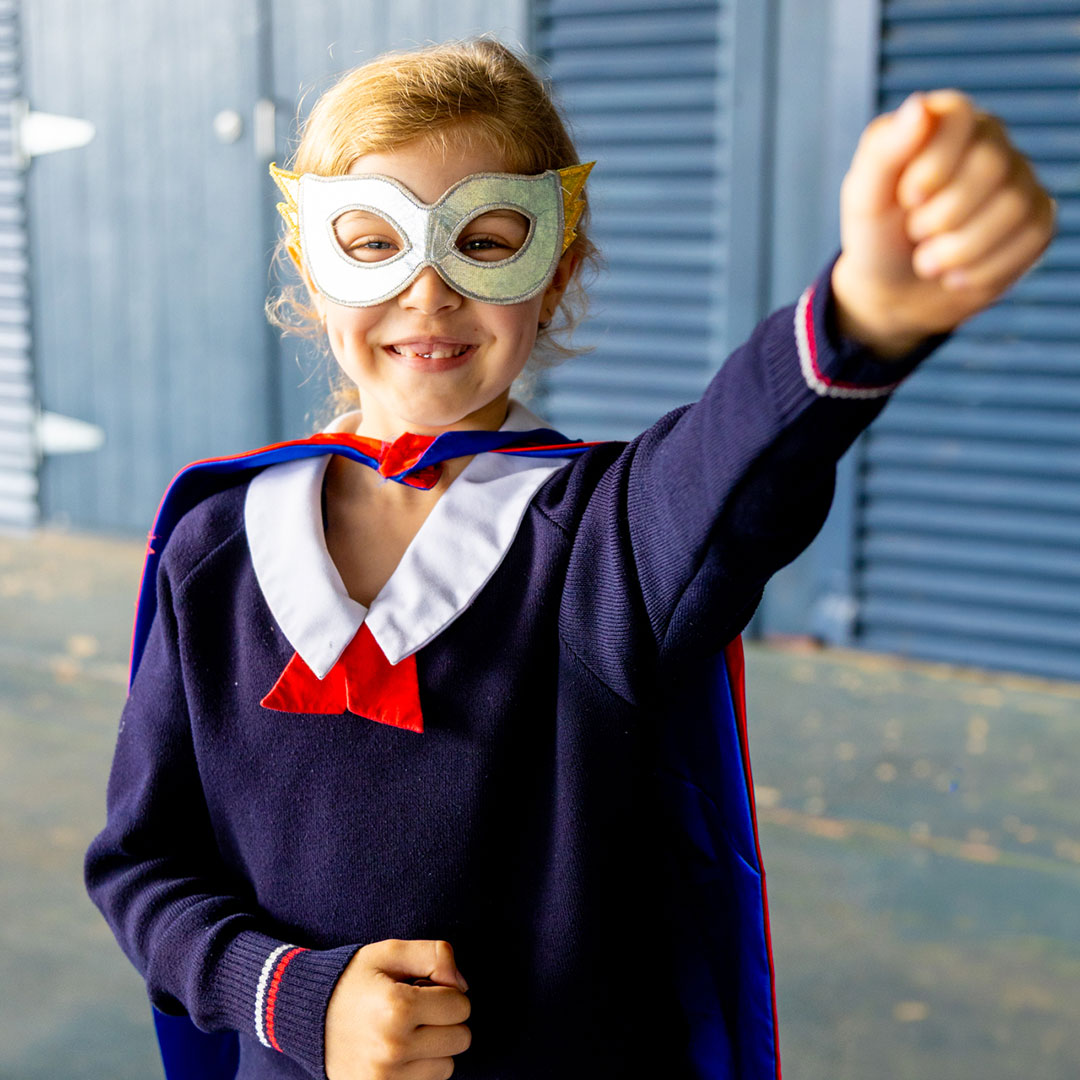 Suncoast Christian College Primary Student Dressed Up As a Superhero