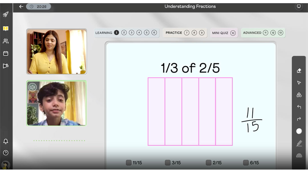 a Glimpse of Cuemath’s 1:1 Session