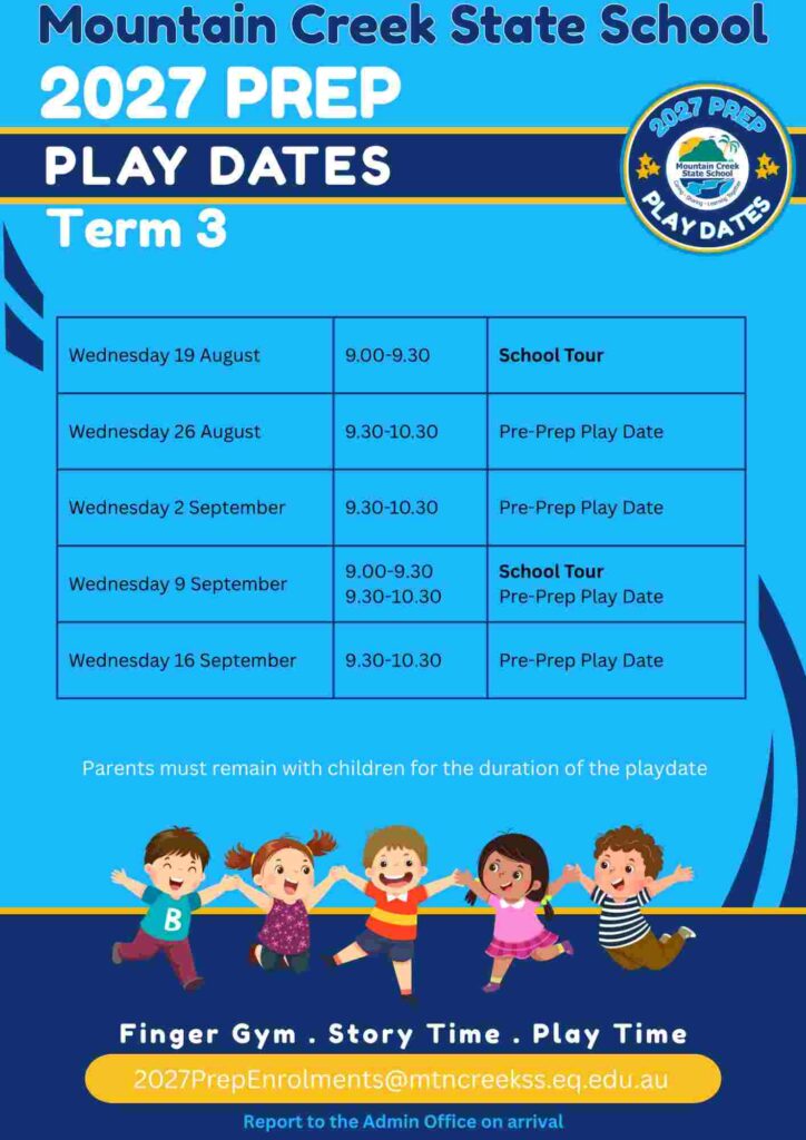 Pre-prep Play Dates at Mountain Creek State School