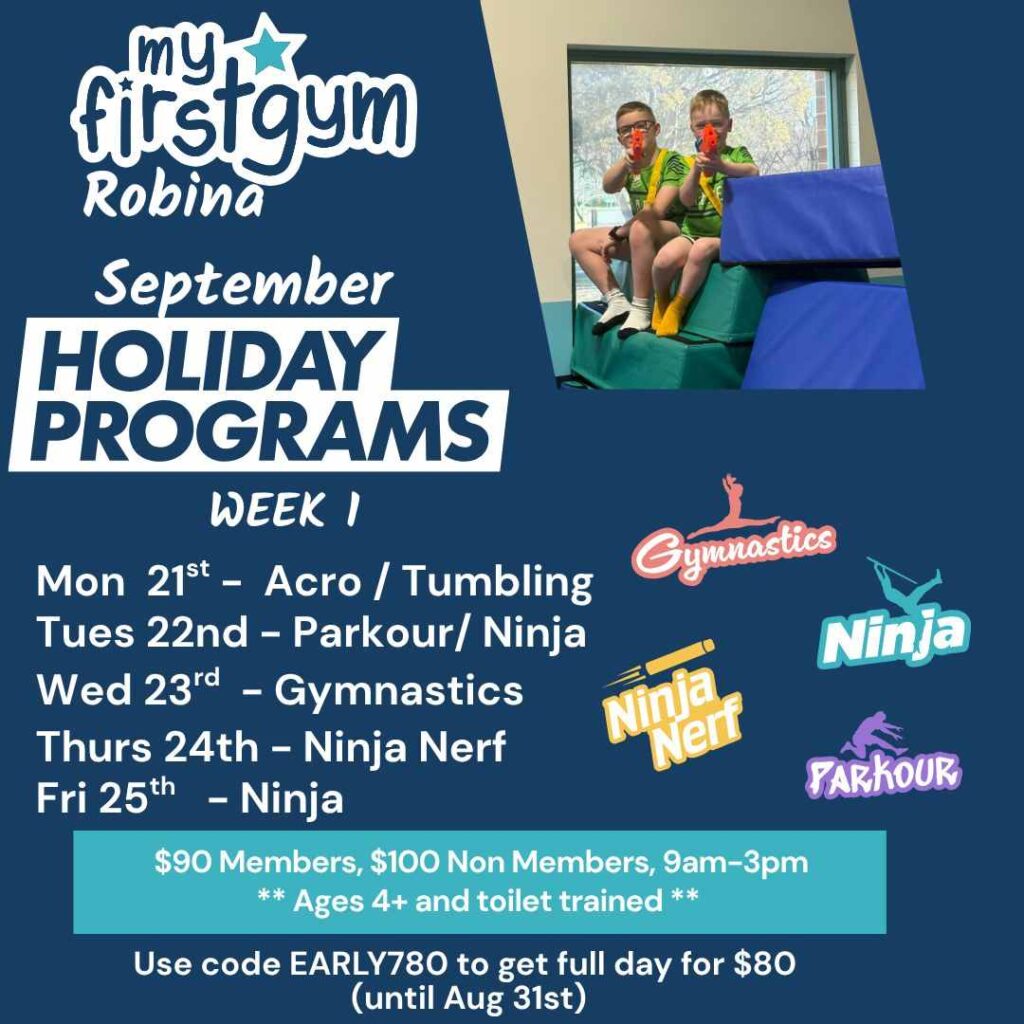 Myfirstgym Robina Spring School Holiday Program