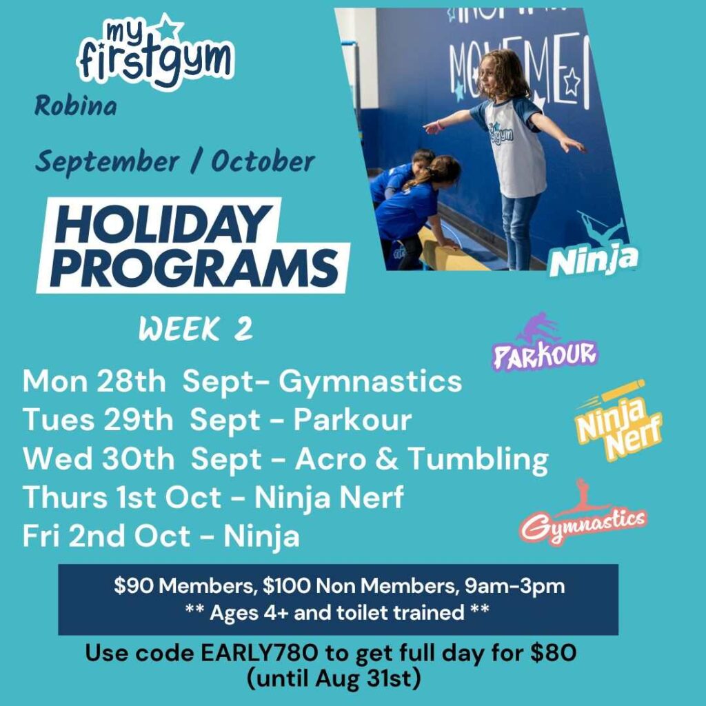 Myfirstgym Robina Spring School Holiday Program