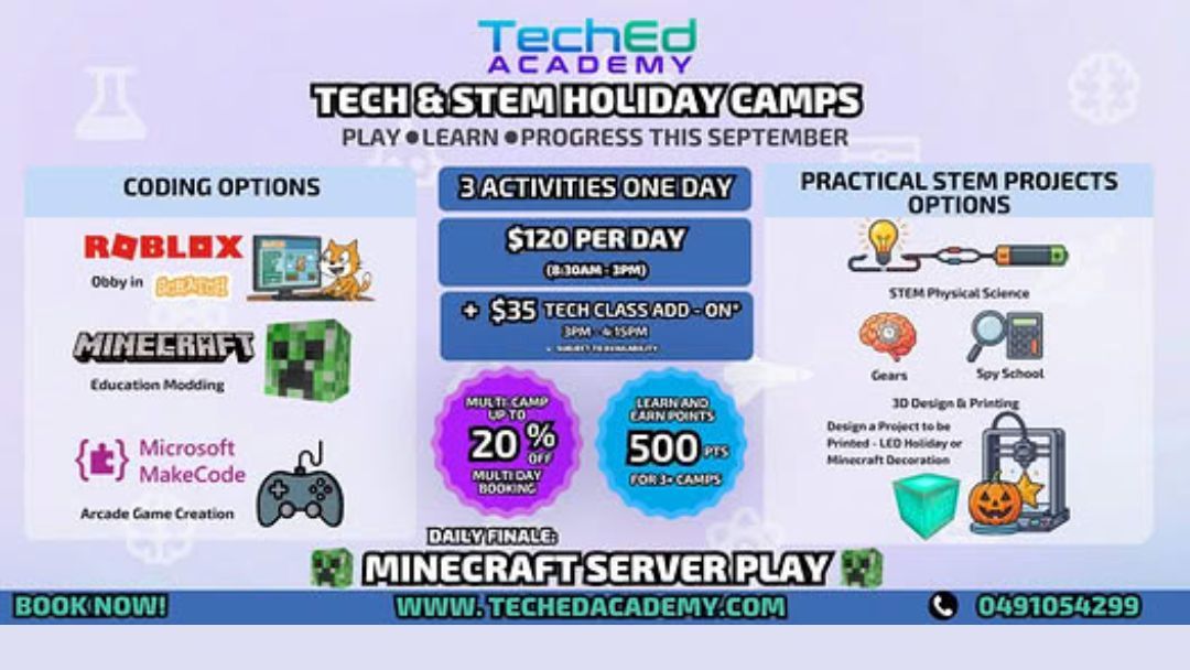 0902_techedacademy_schoolholidays_hero | Kids in Brisbane, Gold Coast, Sunshine Coast | Kotc Teched Academy Holiday Camps