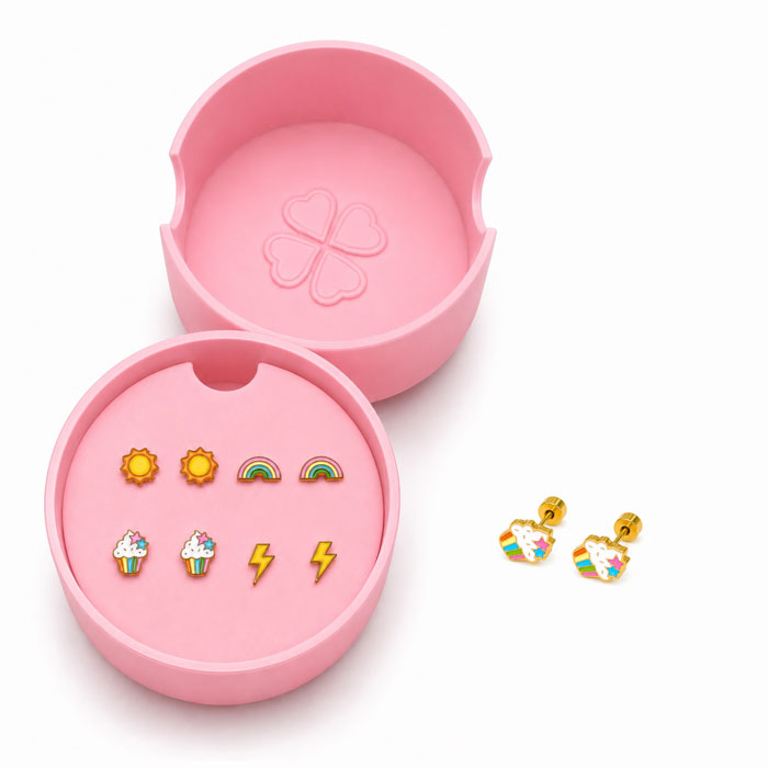 Baby Jewels Box Set Case with Earrings Inside.