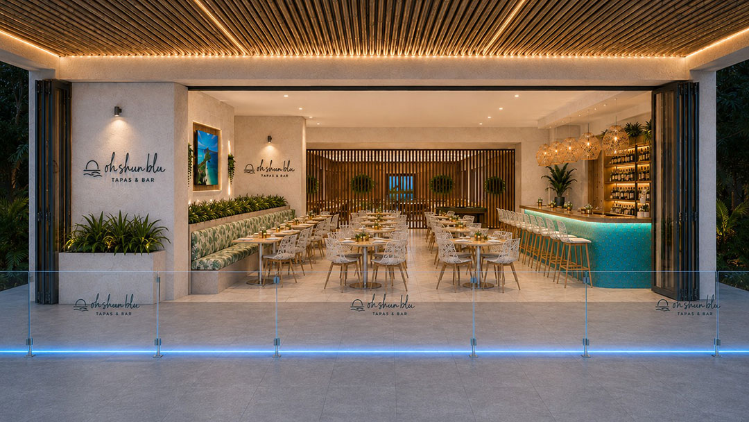 Oh Shun Blu Tapas Bar, Planned for 2027 at Paradise Resort Gold Coast. Credit: Paradise Resort